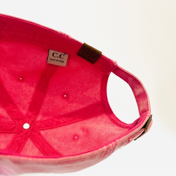 C. C | Pink Denim Baseball Cap - Picture 2 of 6